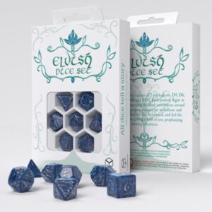 Set Dados Elvish Cobalt Silver