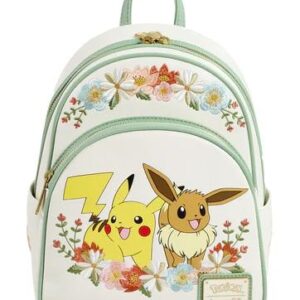 Loungefly Mini Mochila Pokemon Pikachu y Eevee Floral